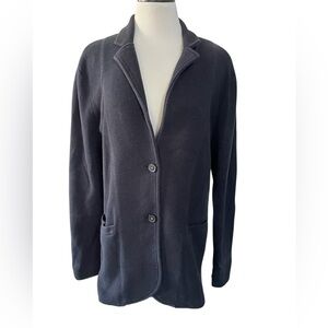 J CREW Mercantile Schoolboy Black Knit Cotton Blazer Preppy Versatile Size LARGE